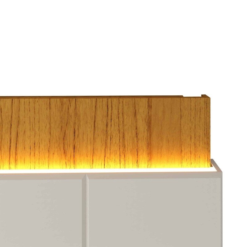 Painel 2,18m Magnífico 220 Nature/Off com LED e Detalhe Ripado para TV até 85" - Gelius - Imagem 10