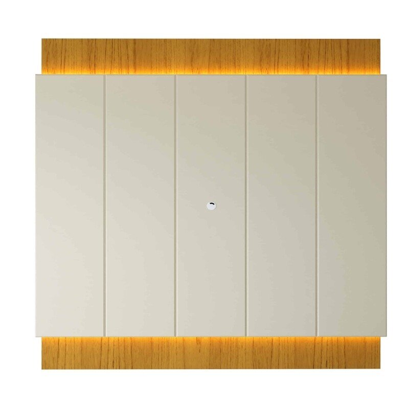 Painel 2,18m Magnífico 220 Nature/Off com LED e Detalhe Ripado para TV até 85" - Gelius - Imagem 7