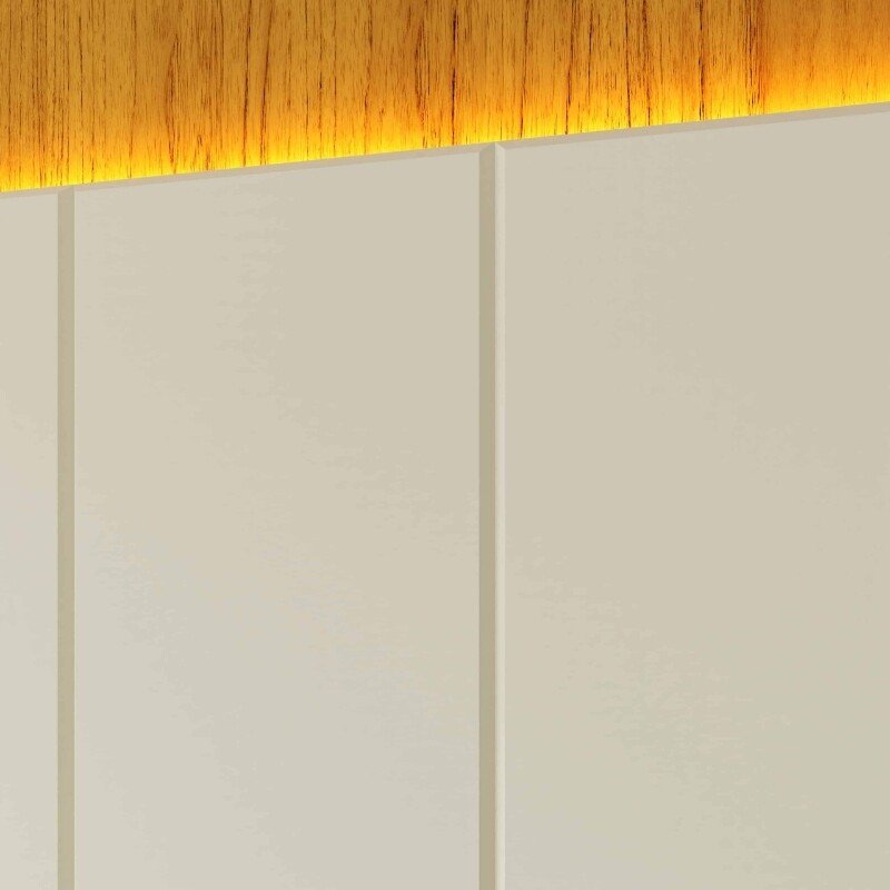 Painel 2,18m Magnífico 220 Nature/Off com LED e Detalhe Ripado para TV até 85" - Gelius - Imagem 8