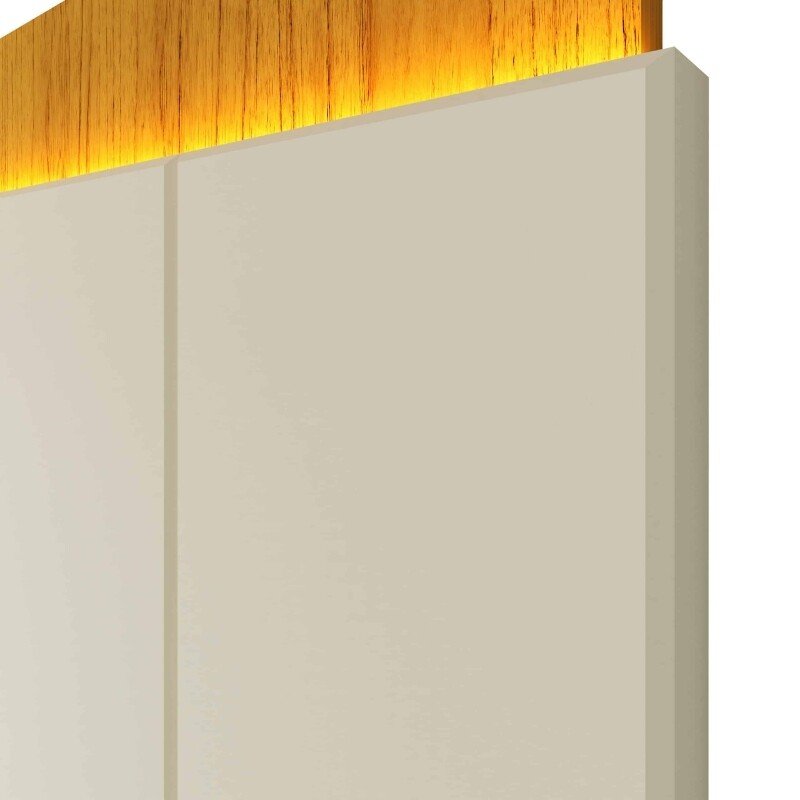 Painel 2,18m Magnífico 220 Nature/Off com LED e Detalhe Ripado para TV até 85" - Gelius - Imagem 9