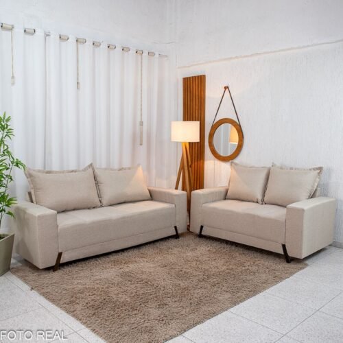 Sofá 3 e 2 Lugares 8100 Linho Bege 24