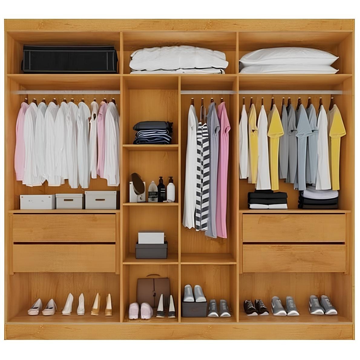 Guarda-Roupa 6 Portas Oxford 2,10 m Peroba -MOVEIS EUROPA - Imagem 2