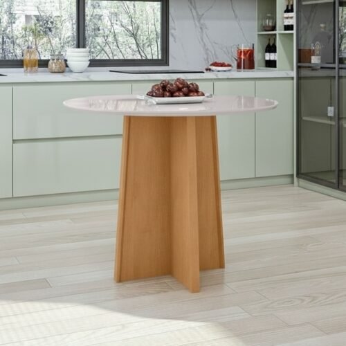 Mesa Redonda Celebrare 100 Amêndoa Clean/off White - Lopas