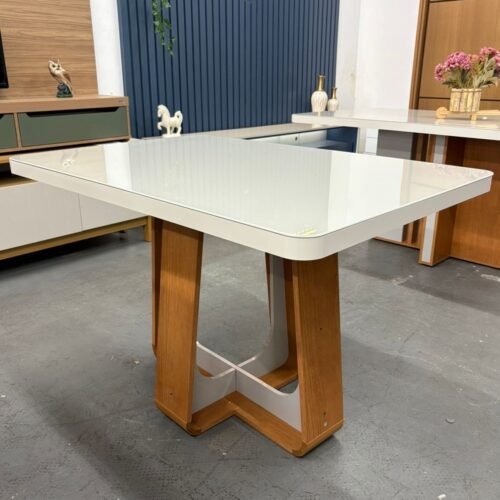 Mesa Sintonia (Tampo Maxi) 120 Amêndoa Clean/Off White - LOPAS