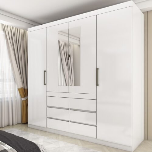 Guarda-Roupa 4 Portas Império 2,00 m Branco - CARIOCA MÓVEIS