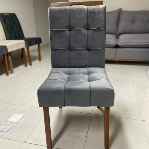 Alternative view of Mesa Amora BA35 160 (S/Vidro) Canela com 6 Cadeiras Sophia Veludo Cinza Grafite – KAPPESBERG + WM DECOR