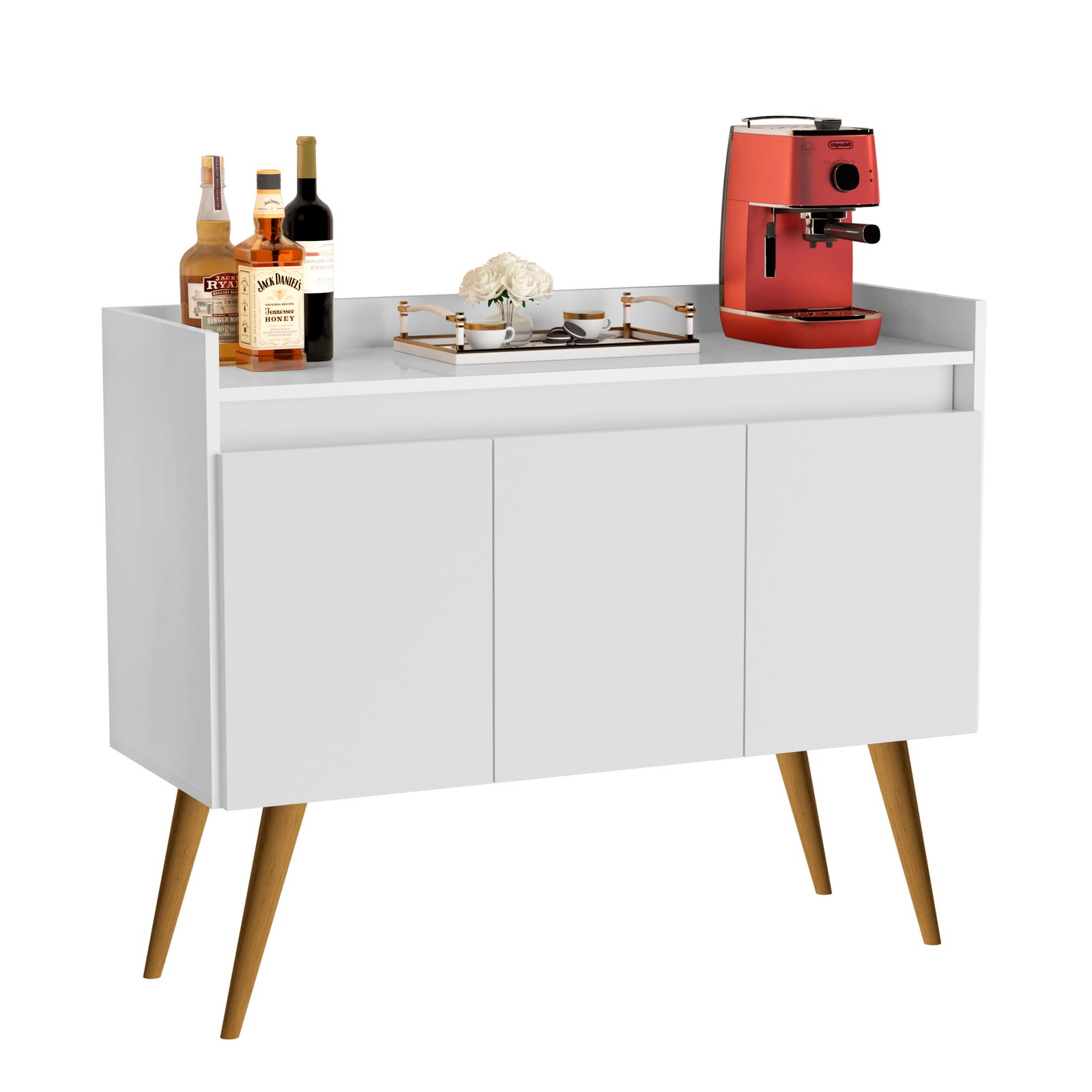 Buffet 3 Portas Gold Branco/Mel/Branco - MOVEIS PRIMUS - Imagem 8