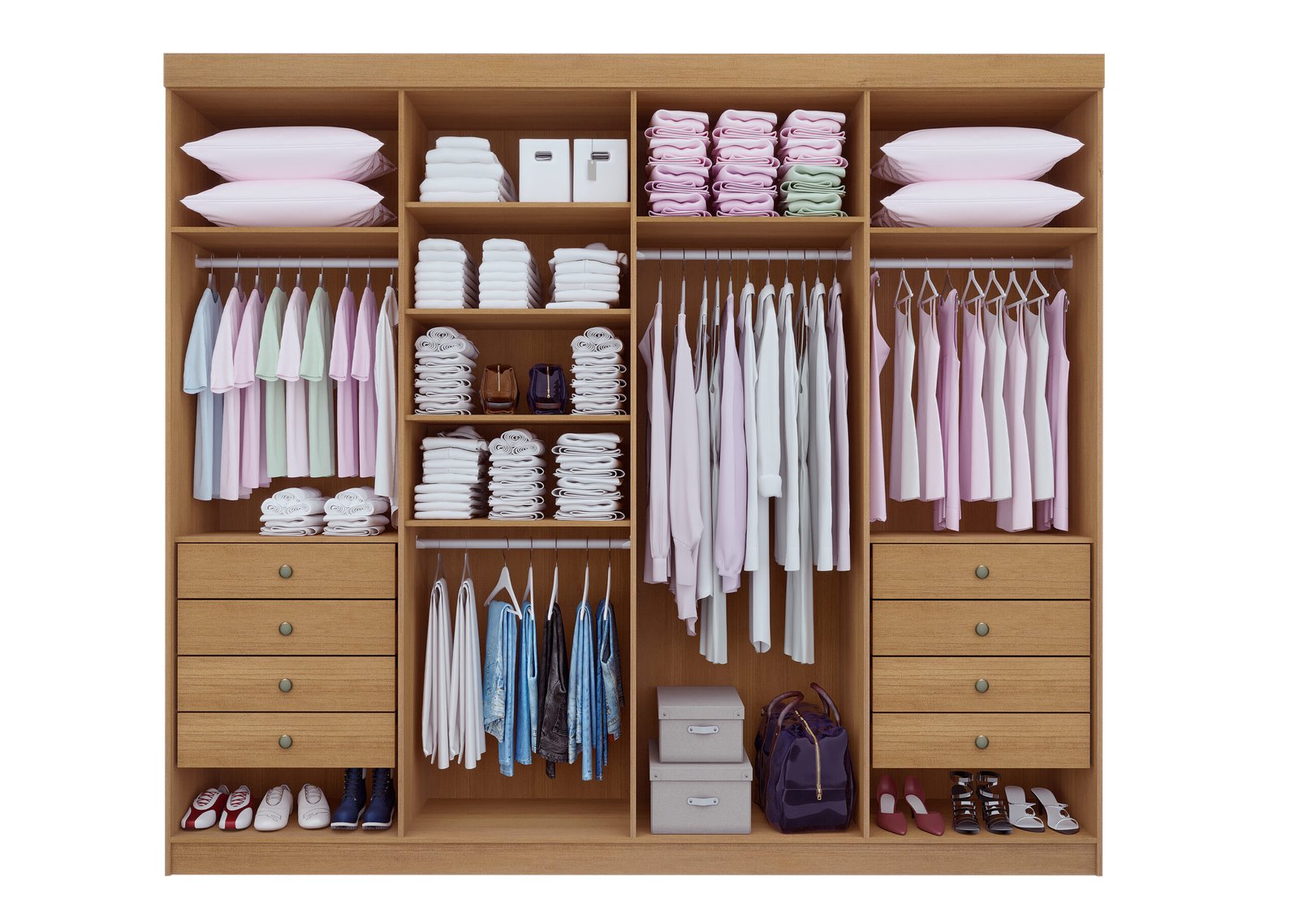 Guarda-Roupa 8 Portas Daymond 2,75 m Branco/Ripado – D’DORO MÓVEIS - Imagem 5