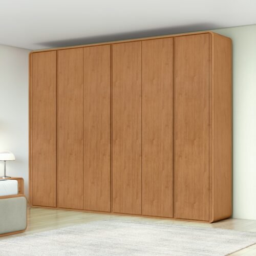 Guarda-Roupa 6 Portas Loop 2,70 m Amêndoa Clean - LOPAS