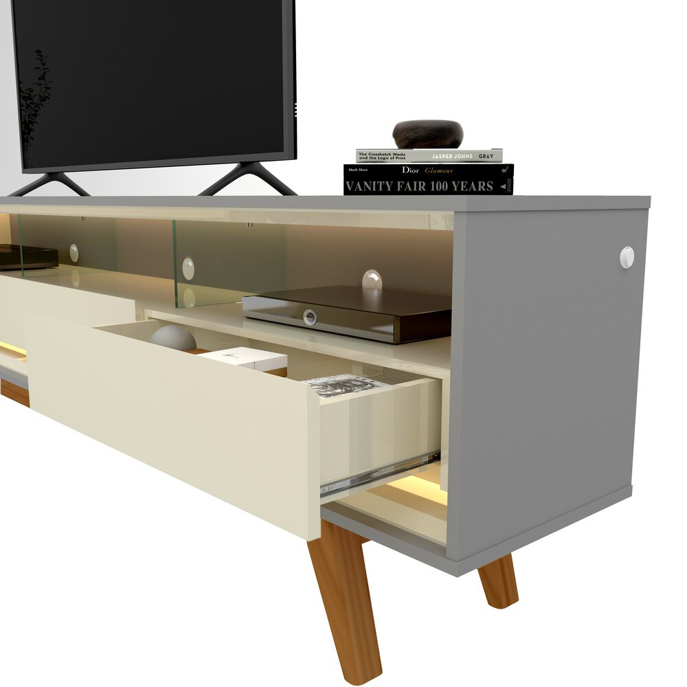 Rack até 75″ Requinte 212 Off White/Azul – GELIUS - Imagem 3