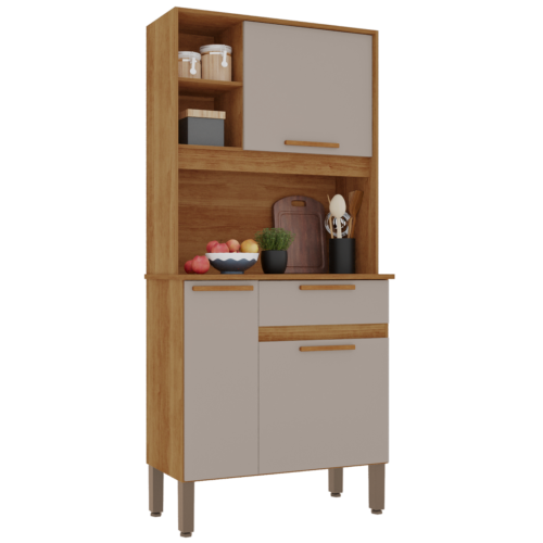 Alternative view of Kit Cozinha Lia 0,83 m Cinamomo/Off White - SALLETO