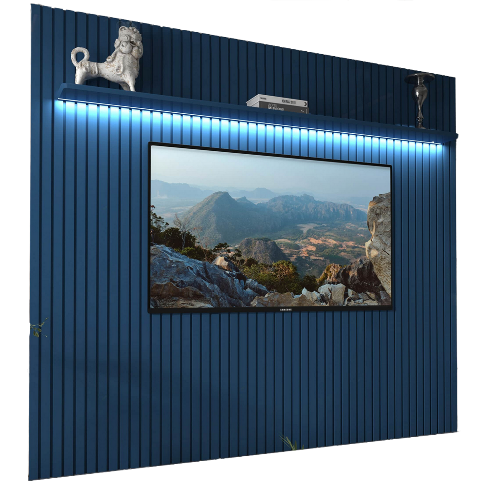 Painel ate 85" Nobre Ripado 230 Azul - GELIUS - Imagem 3