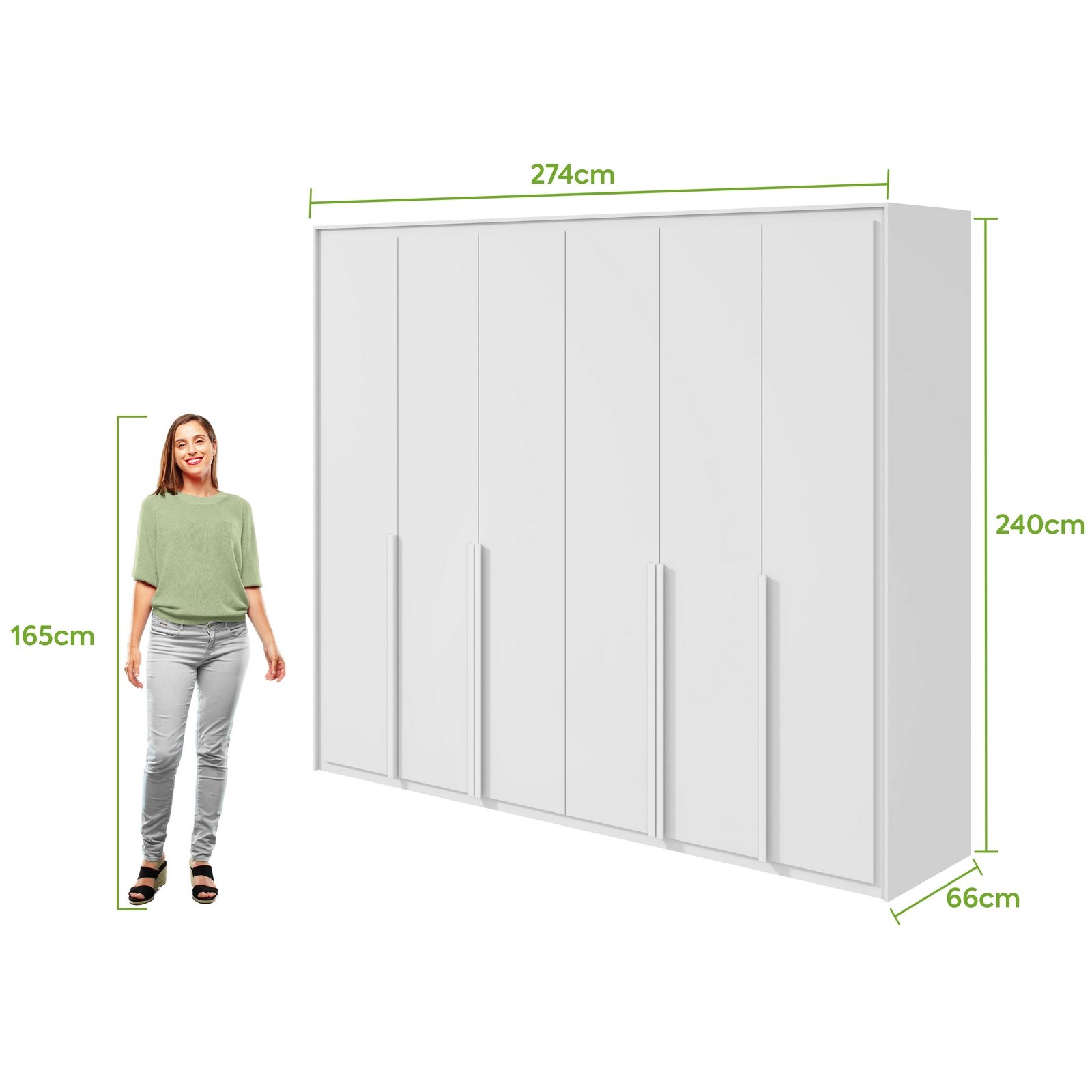 Guarda-Roupa 6 Portas Imperatore 2,74 m Branco - LOPAS - Imagem 5