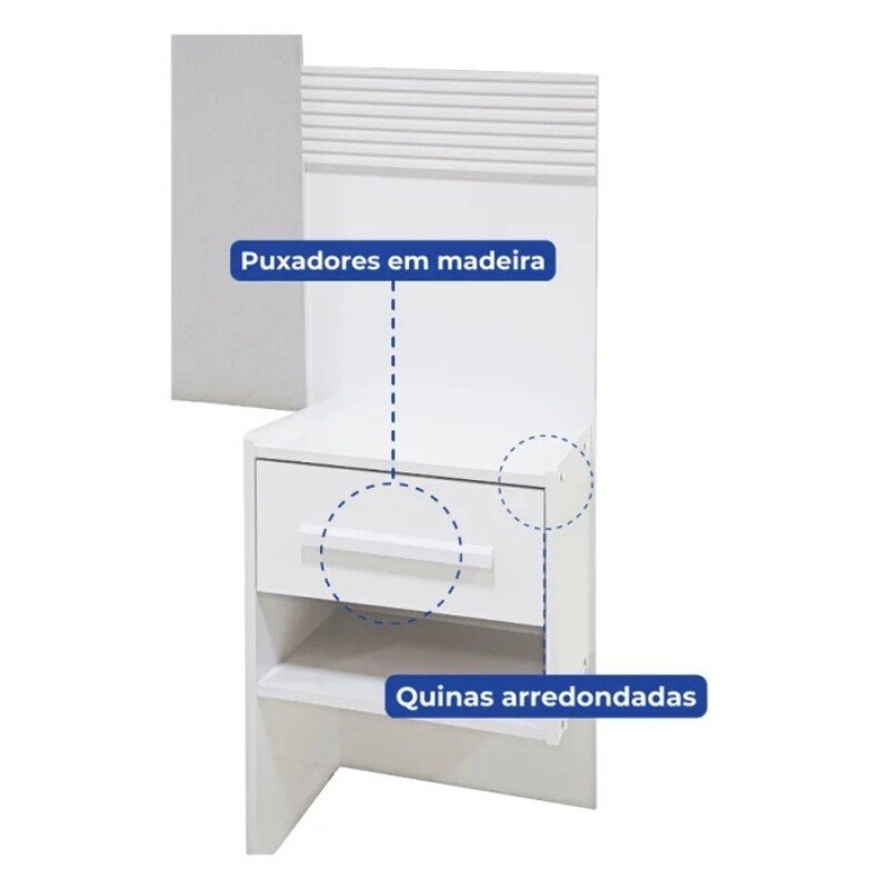 Cabeceira Casal 1,40m Íris Cinamomo/Off Larg. 1.40m Acolchoada Linho Bege e Detalhe Ripado - D Doro - Imagem 6