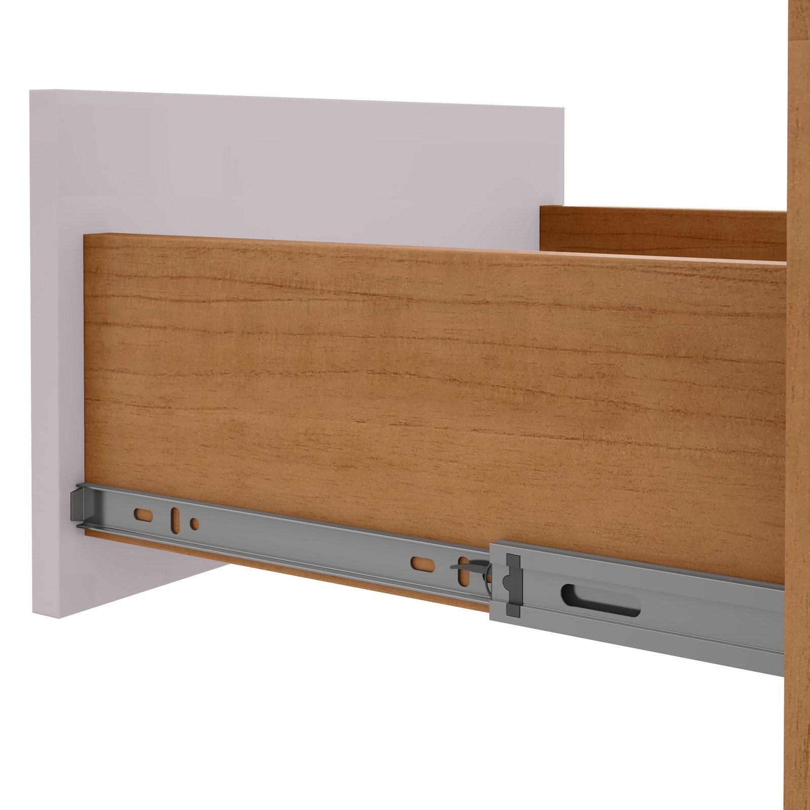 Mesa de Cabeceira Baião Amêndoa Clean/Off White - LOPAS - Imagem 4