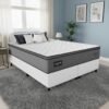 Colchão Queen Texas 29 cm D28 Molas Ensacadas + Base Simples Corino Branco – GAZIN COLCHÕES + ALTO NÍVEL