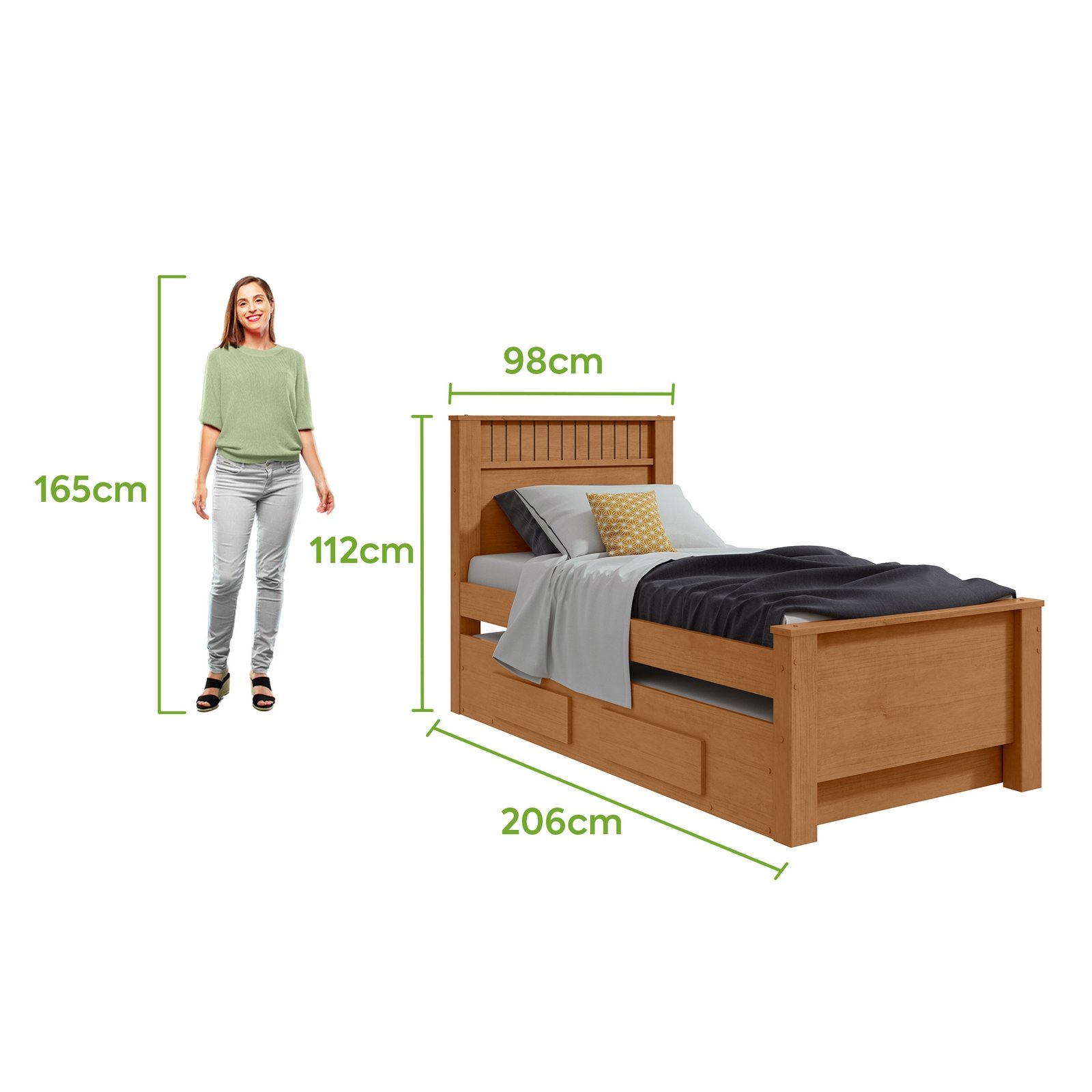Cama Solteiro Athenas com Auxiliar Amêndoa Clean/Off White/Amêndoa Clean – LOPAS - Imagem 8