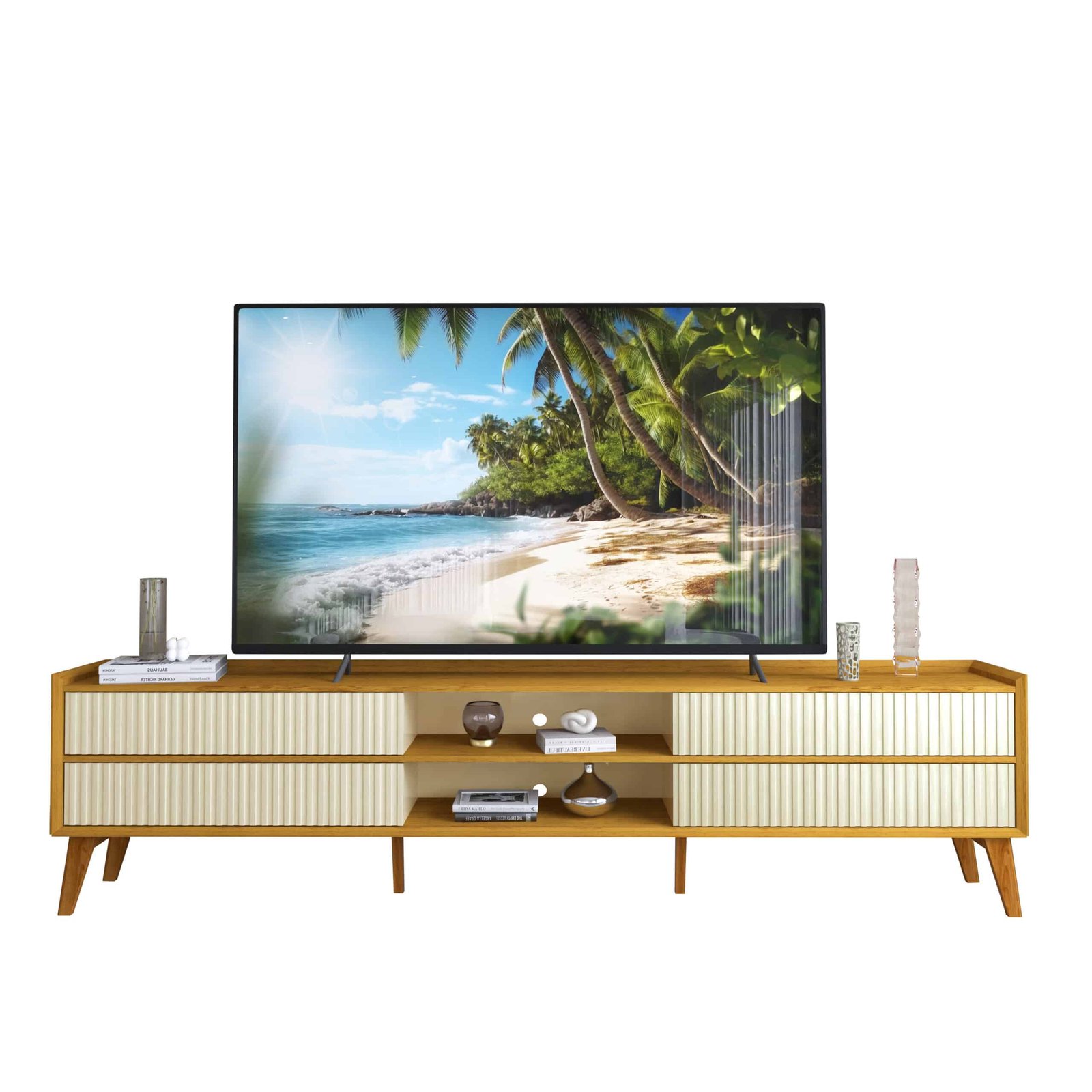 Rack ate 85" Magnifico Naturale/Off White - GELIUS - Imagem 6