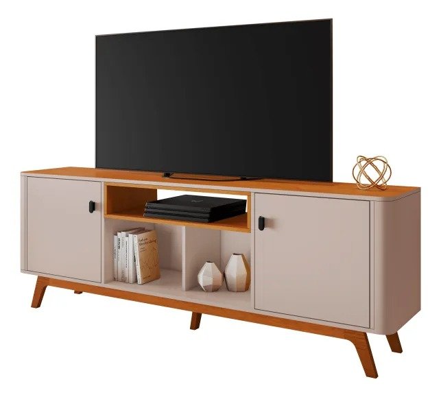 Rack até 70" Oslo Off White/Cinamomo - JCM MOVELARIA - Imagem 4