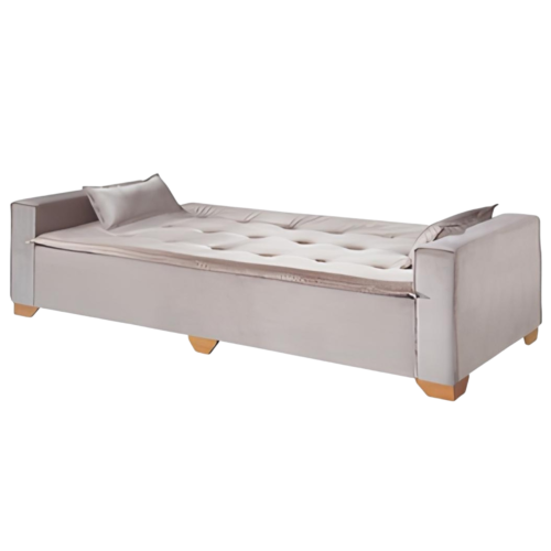 Alternative view of Sofá Cama Canadá 2,18 m Veludo Bege 194 - TOP ESTOFADOS
