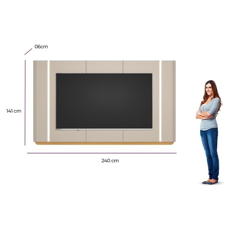 Painel ate 75" Santorini Off White/Tauari Fosco - LINEA BRASIL - Imagem 4