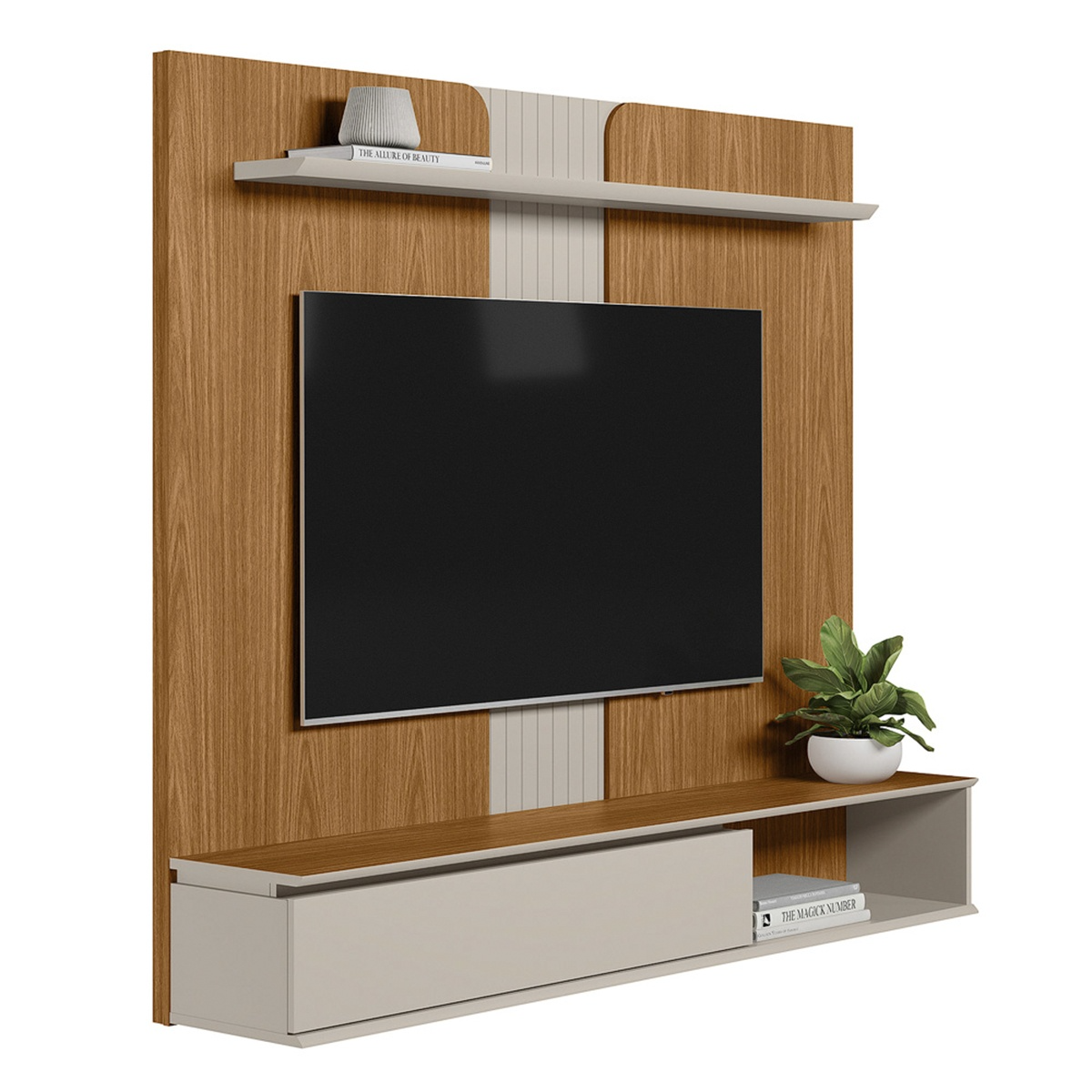 Painel Home até 65" Friburgo Nature/Off White - LINEA BRASIL - Imagem 11