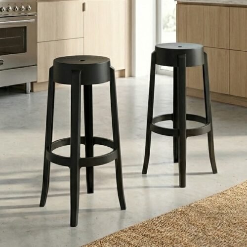 Kit 2 Banquetas Shine Plus Preto UZ8007-11 - KAPPESBERG