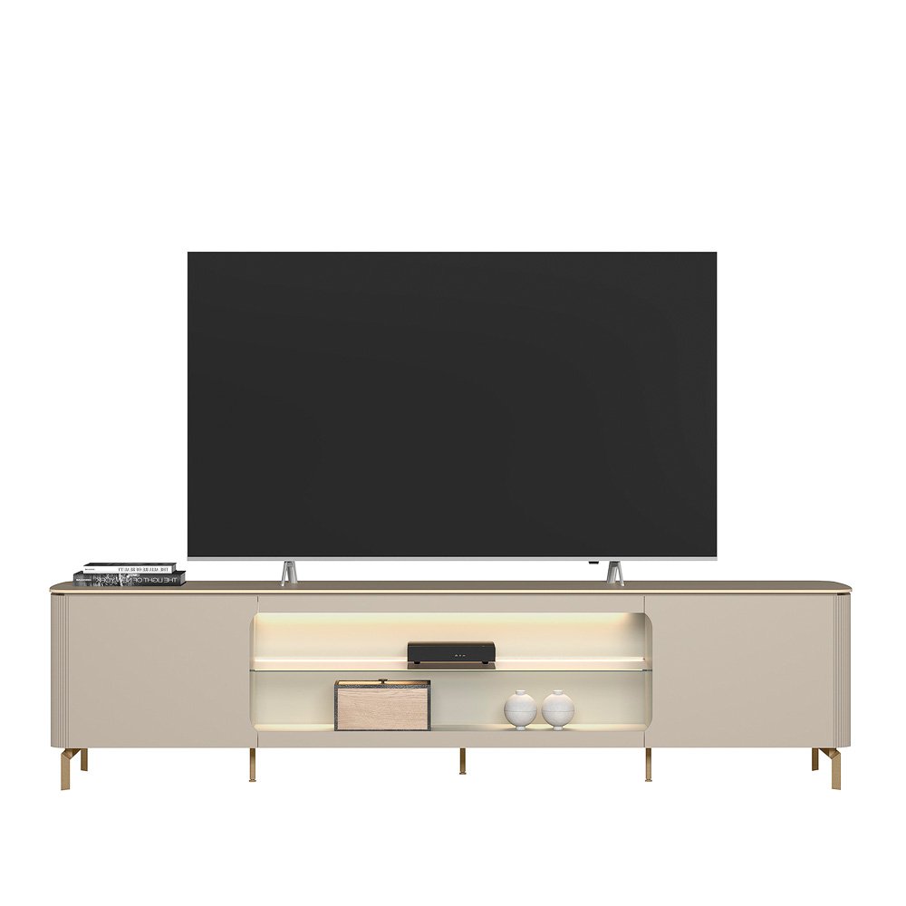 Rack ate 85" Santorini Off White/Tauari Fosco - LINEA BRASIL - Imagem 16