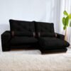 Sofa Retratil e Reclinavel Ibiza/Poseidon 2,50 m Veludo Preto 111 - ZARAT ESTOFADOS