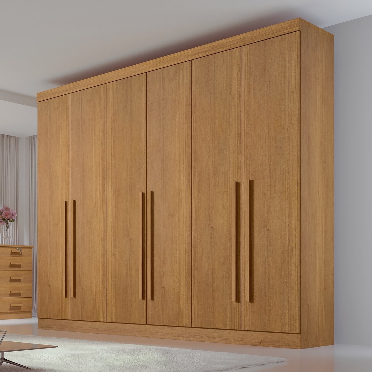 Guarda-Roupa 6 Portas Da Vinci 2,75 m Cinamomo - D'DORO MÓVEIS