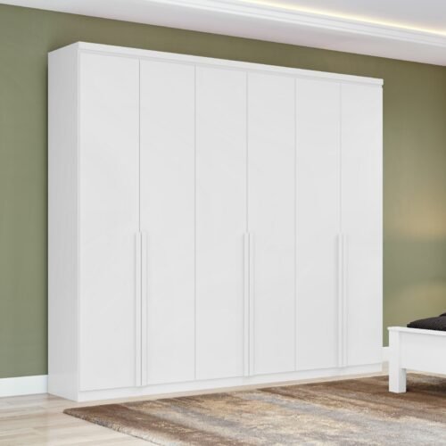 Guarda-Roupa 6 Portas Alonzo 2,30 m Branco - LOPAS
