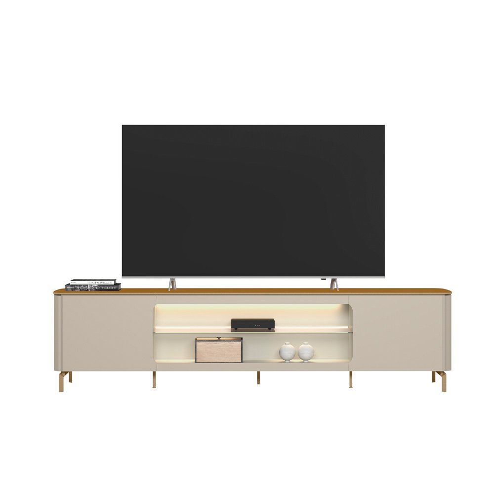 Rack ate 85" Santorini Off White/Tauari Fosco - LINEA BRASIL - Imagem 14