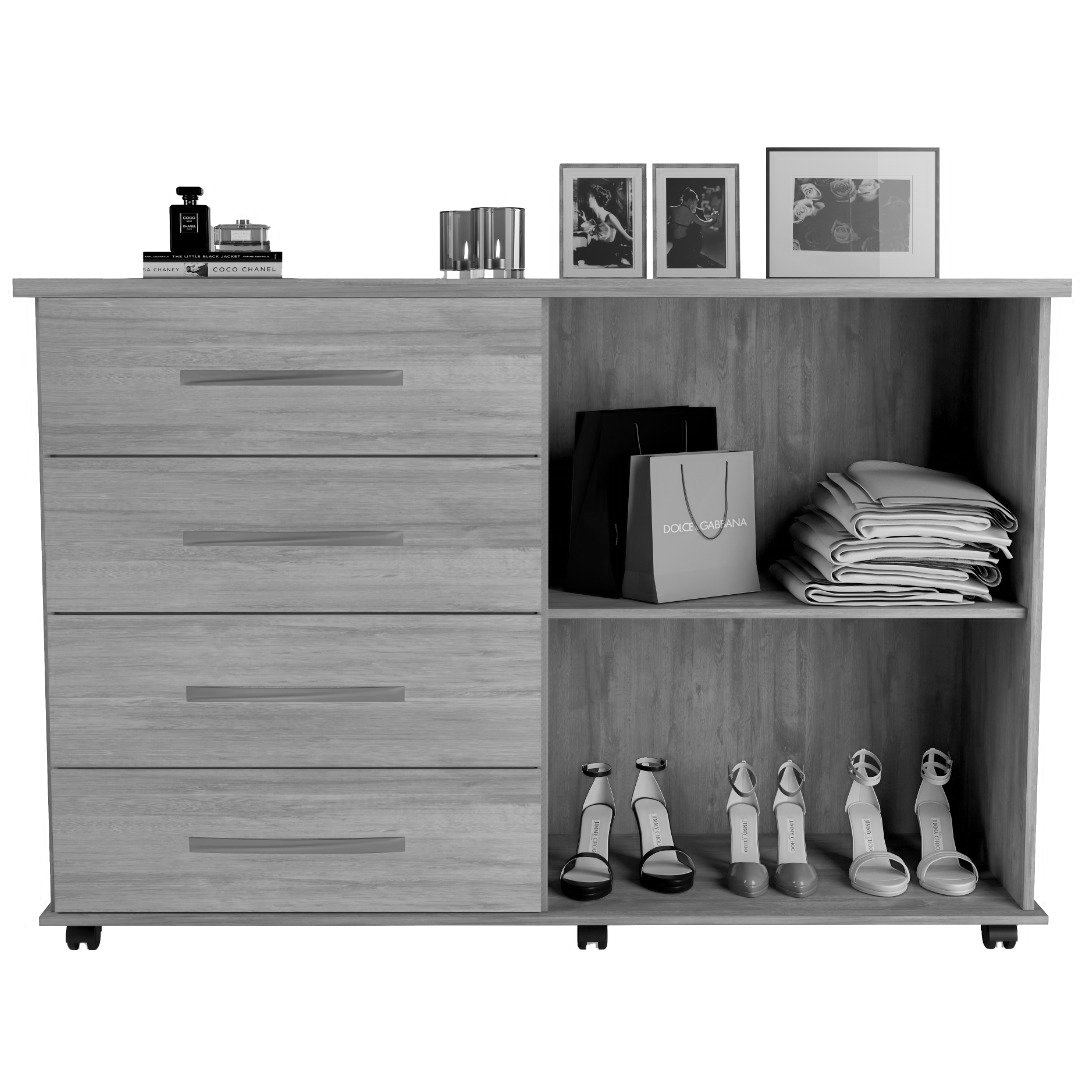 Cômoda 4 Gavetas com Sapateira Dupla Bali Branco - MÓVEIS PRIMUS - Imagem 3