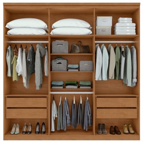 Alternative view of Guarda-Roupa 6 Portas Alonzo 2,30 m Amêndoa Clean/Off White - LOPAS