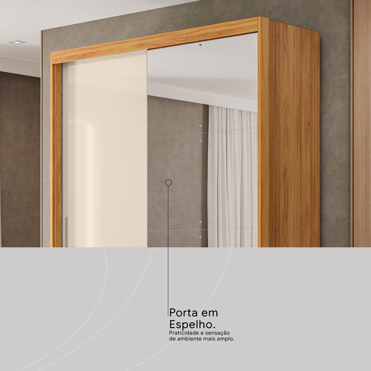 Guarda-Roupa 2 Portas Riva 1,535 m Cinamon/Off White/Cinamon - DEMÓBILE - Imagem 7