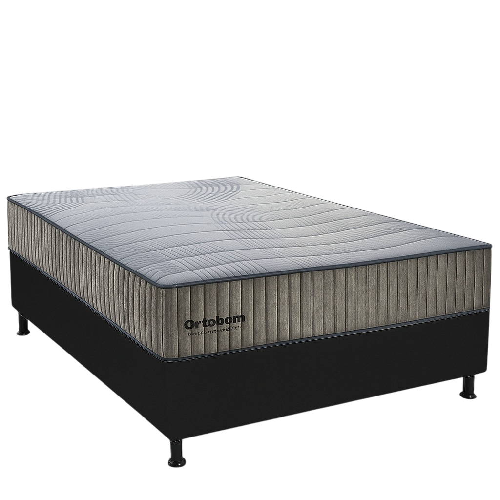 Colchão Casal Exclusive Foam 30 cm HR 33 + Base Simples Corino Preto – ORTOBOM + BIOSTAR - Imagem 3