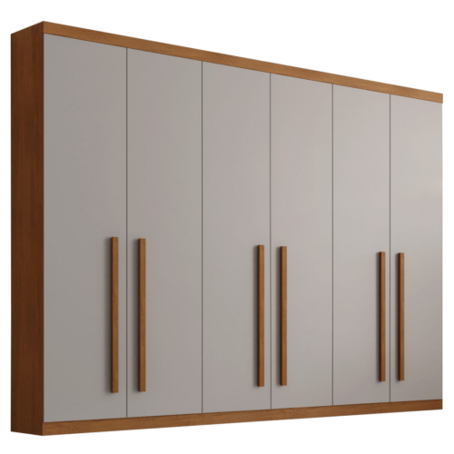 Alternative view of Guarda-Roupa 6 Portas Pernambuco 2,73 m Naturale/Off White - RUFATO