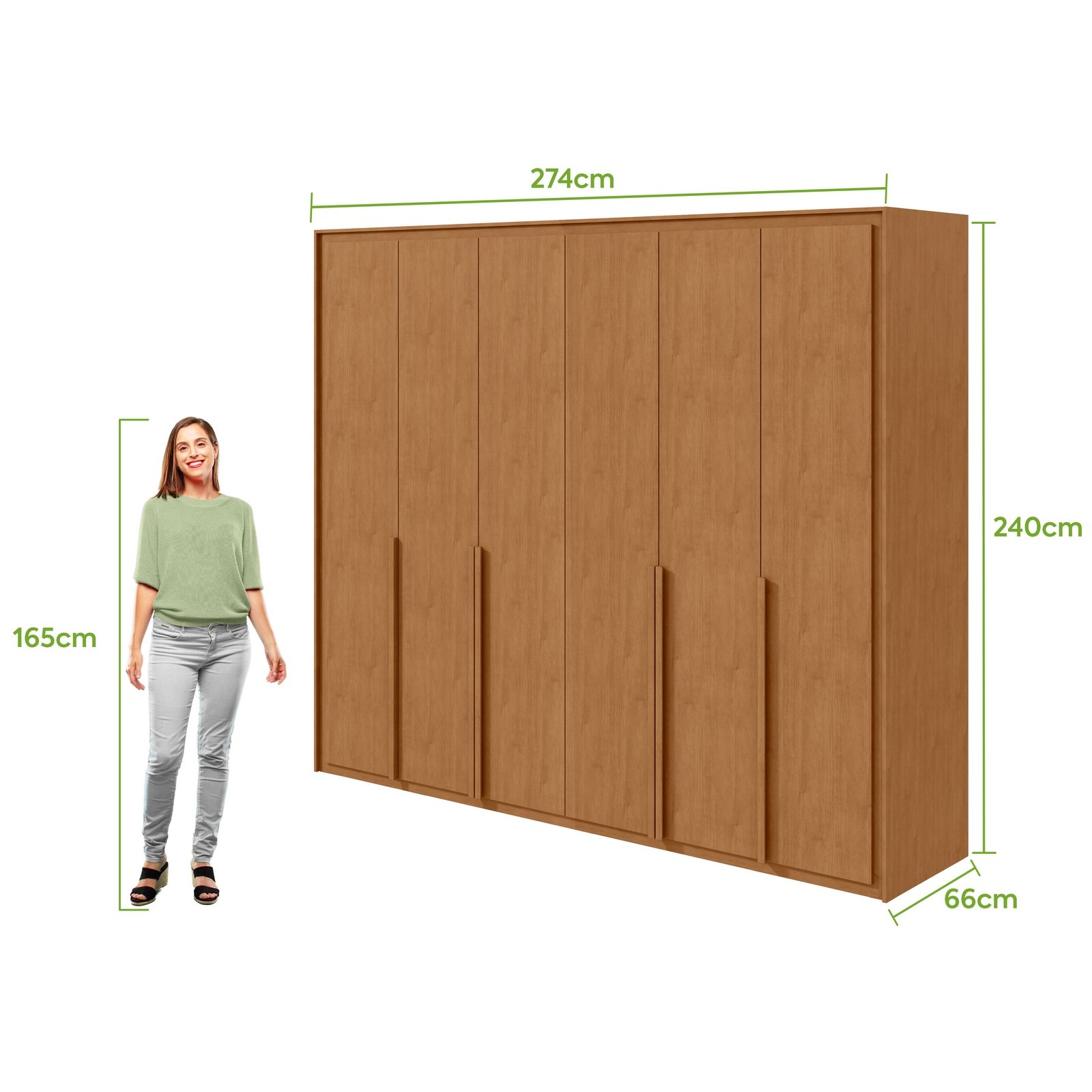 Guarda-Roupa 6 Portas Imperatore 2,74 m Amêndoa Clean - LOPAS - Imagem 5