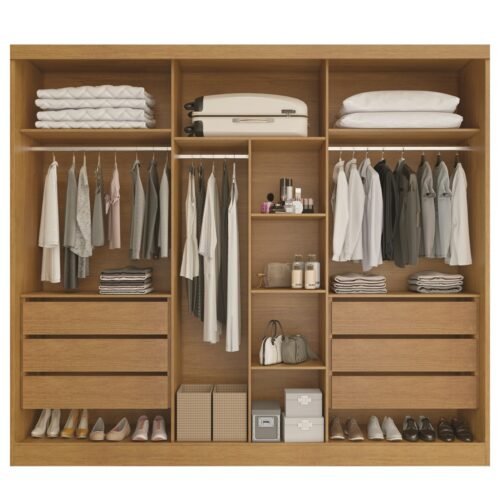 Alternative view of Guarda-Roupa 6 Portas Alvorada 2,70 m Nature/Off White - BIANCHI