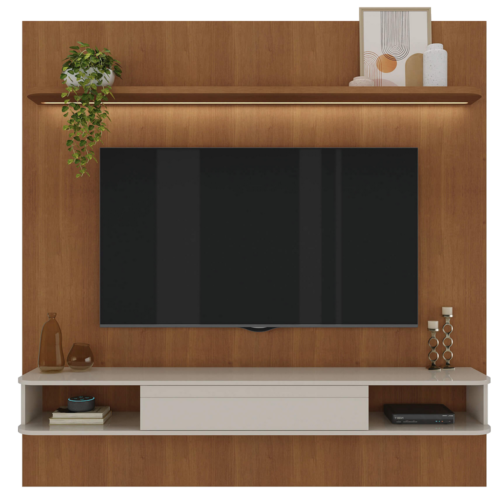 Alternative view of Painel até 75" Belluno Cinamomo/Off White - ARTELY