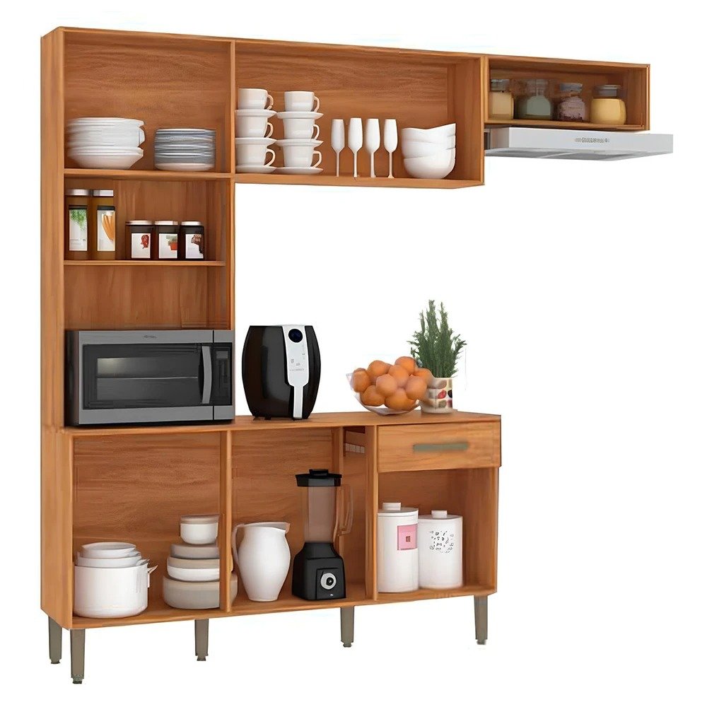 Cozinha Nina CN10 2,20 m Cinamomo/Off White - FELLICCI - Imagem 2