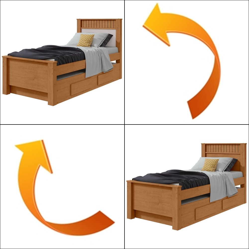 Cama Solteiro Athenas com Auxiliar Amêndoa Clean/Off White/Amêndoa Clean – LOPAS - Imagem 4