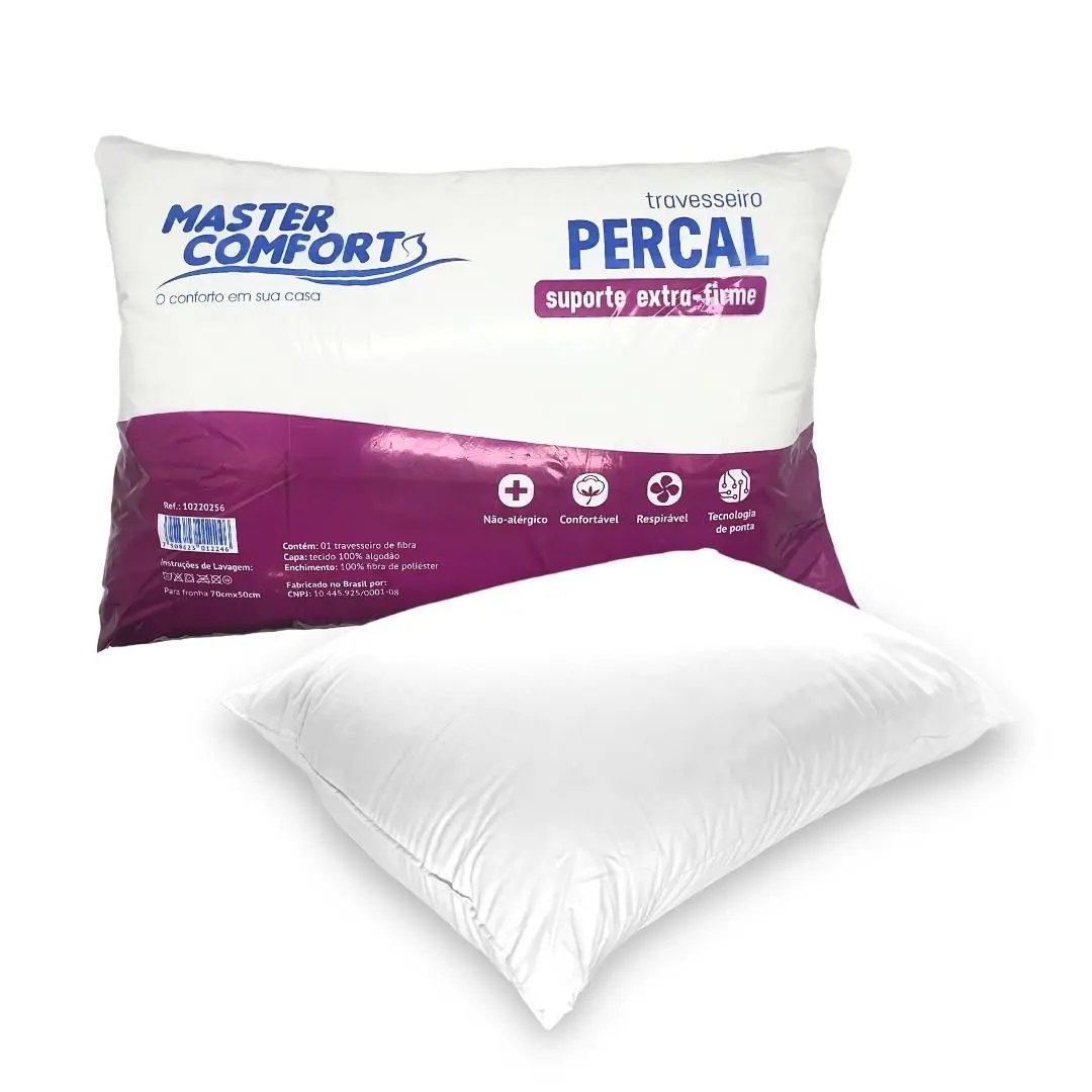 Travesseiro Fibra Percal Suporte Extra Firme - PILLOWTEX COLCHÕES