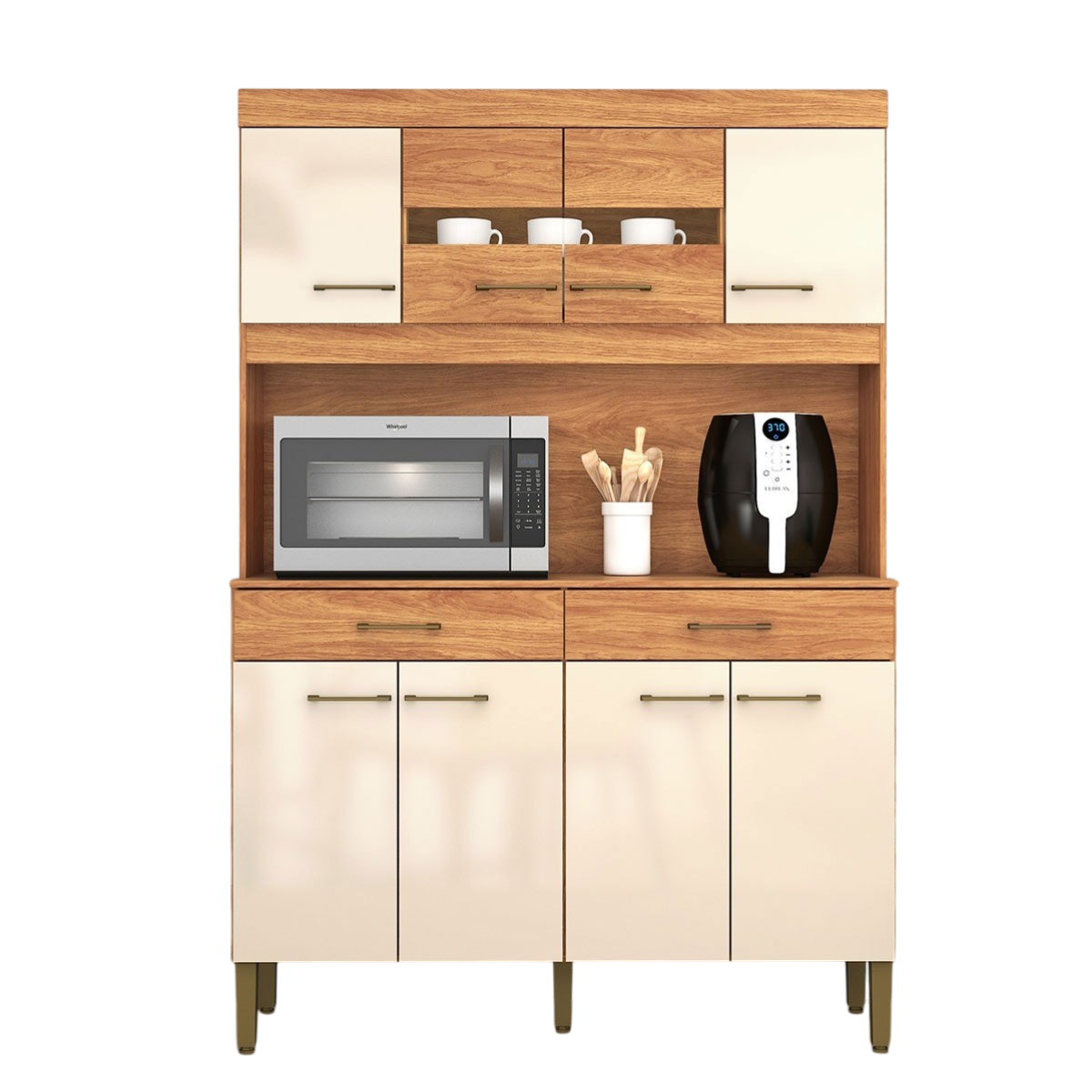 Kit Cozinha Laura K120 1,20 m Cinamomo/Off White - FELLICCI - Imagem 5