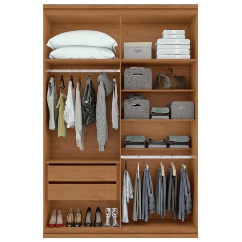 Alternative view of Guarda-Roupa 4 Portas Alonzo 1,54 m Amêndoa Clean/Off White - LOPAS
