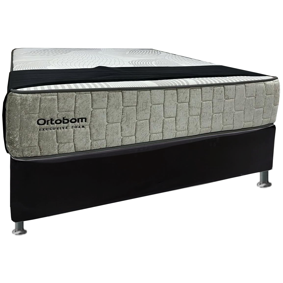 Colchão Casal Exclusive Foam 30 cm HR 33 + Base Simples Corino Preto – ORTOBOM + BIOSTAR - Imagem 4