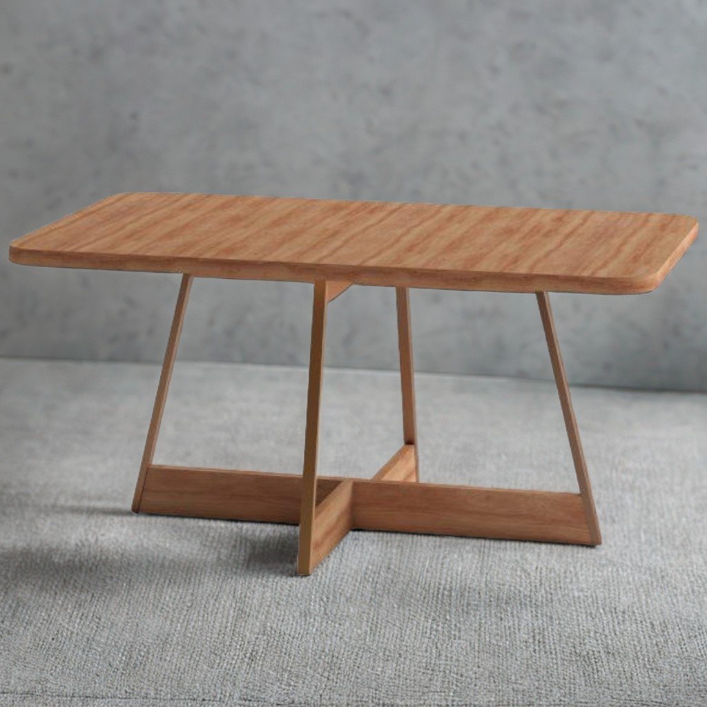 Mesa Átria 1592 Retangular 160 Rosê Cobre/Nogal Freijó - CARRARO MÓVEIS