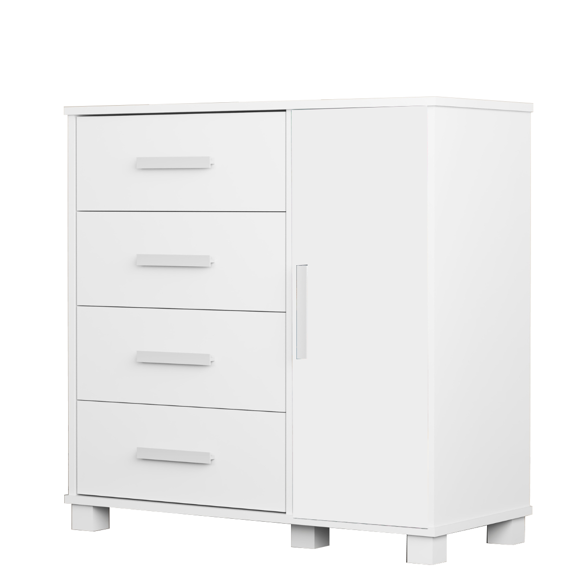 Cômoda 4 Gavetas com Sapateira Lívia (Sem adesivo) Branco - MADEC MÓVEIS - Imagem 3