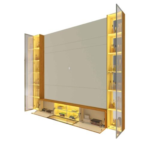 Alternative view of Home Suspenso até 85" Luminare Reflecta com Duas Torres 230 Off White/Naturale - GELIUS