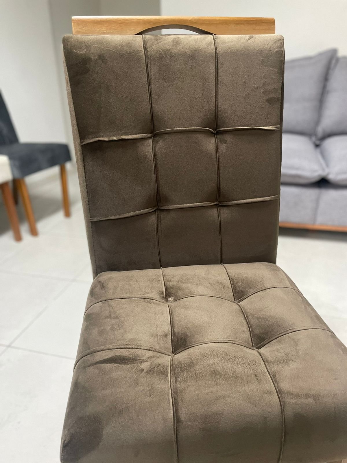 Kit 2 Cadeiras Sophia Veludo Marrom 103 - WM DECOR - Imagem 3